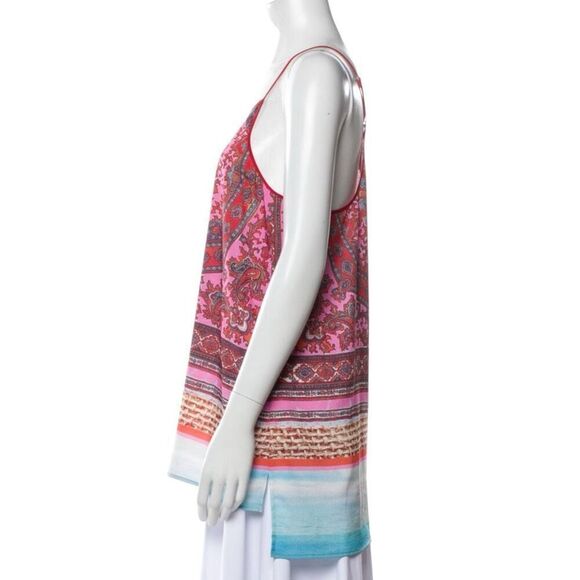 Clover Canyon Light Weight Paisley Print Tank Top Adjustable Straps Hippie, Boho - Picture 2 of 6